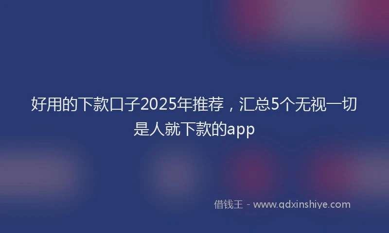 好用的下款口子2025年推荐，汇总5个无视一切是人就下款的app