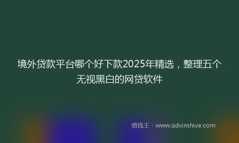 境外贷款平台哪个好下款2025年精选，整理五个无视黑白的网贷软件