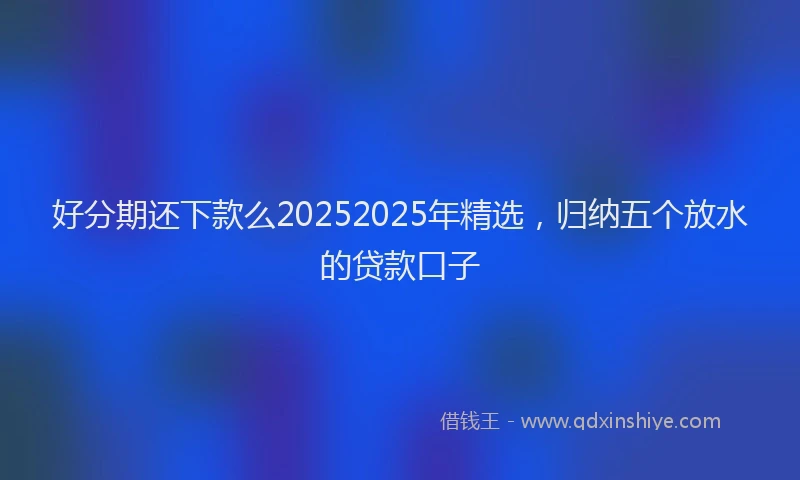 好分期还下款么20252025年精选，归纳五个放水的贷款口子
