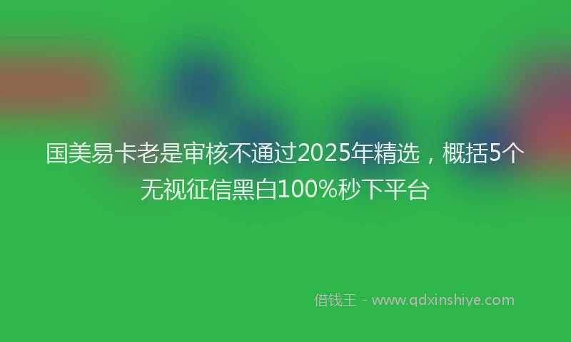 国美易卡老是审核不通过2025年精选，概括5个无视征信黑白100%秒下平台