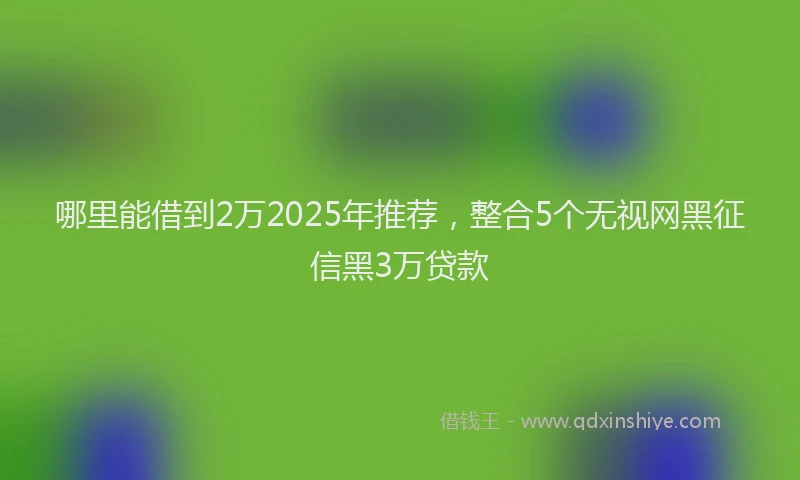 哪里能借到2万2025年推荐，整合5个无视网黑征信黑3万贷款