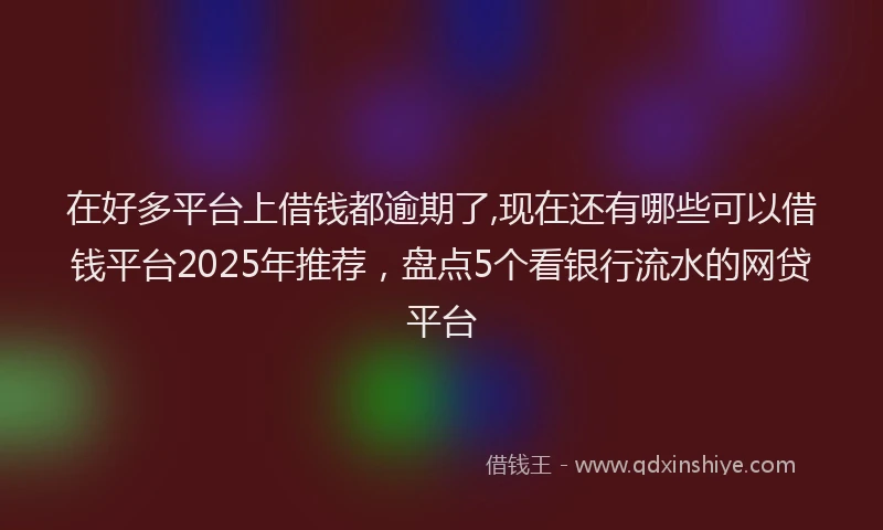 在好多平台上借钱都逾期了,现在还有哪些可以借钱平台2025年推荐，盘点5个看银行流水的网贷平台