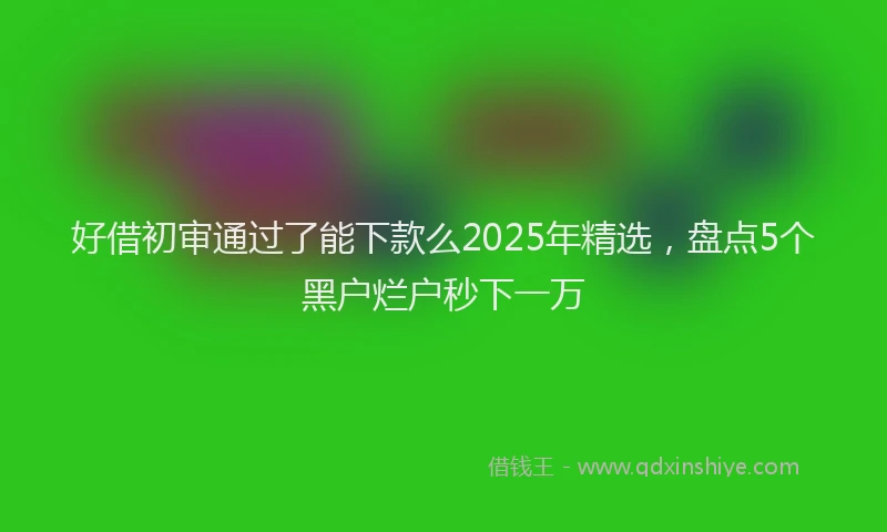 好借初审通过了能下款么2025年精选，盘点5个黑户烂户秒下一万