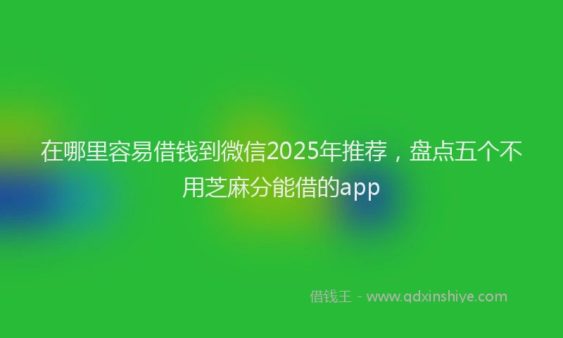 在哪里容易借钱到微信2025年推荐，盘点五个不用芝麻分能借的app