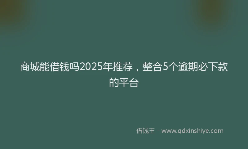 商城能借钱吗2025年推荐，整合5个逾期必下款的平台