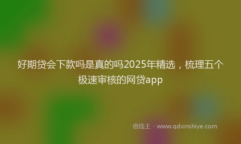好期贷会下款吗是真的吗2025年精选，梳理五个极速审核的网贷app