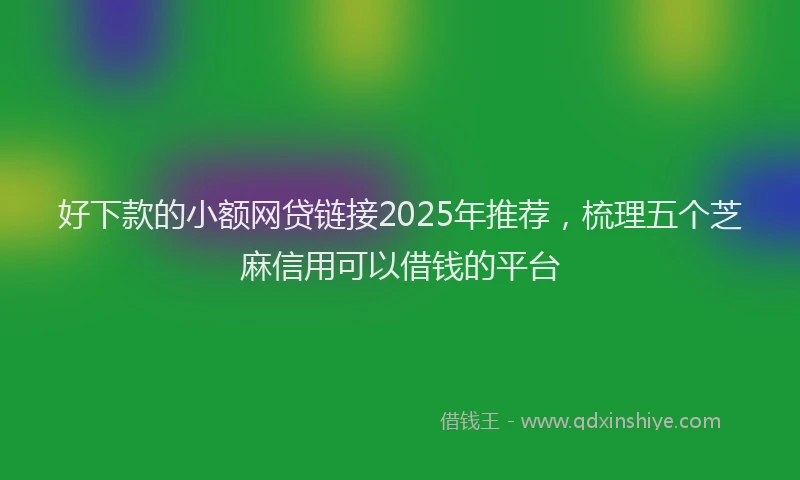 好下款的小额网贷链接2025年推荐，梳理五个芝麻信用可以借钱的平台