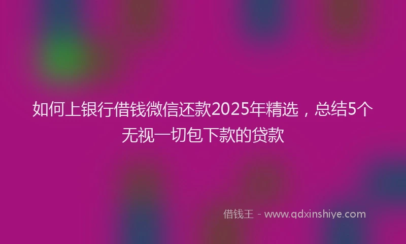 如何上银行借钱微信还款2025年精选，总结5个无视一切包下款的贷款