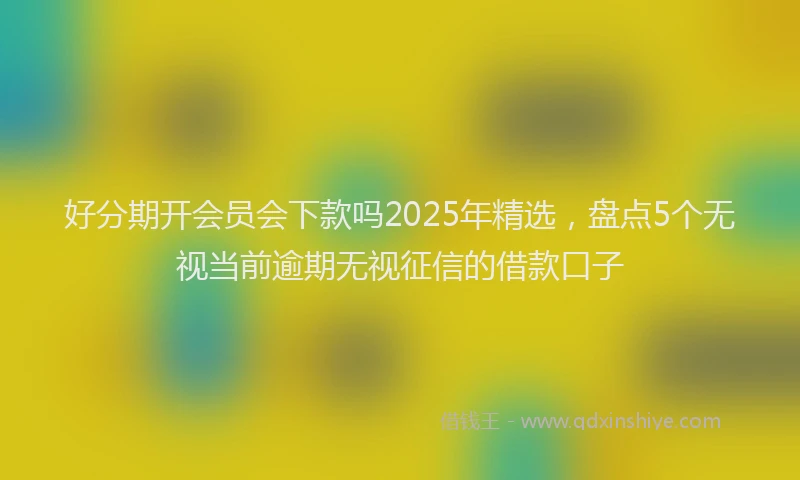 好分期开会员会下款吗2025年精选，盘点5个无视当前逾期无视征信的借款口子