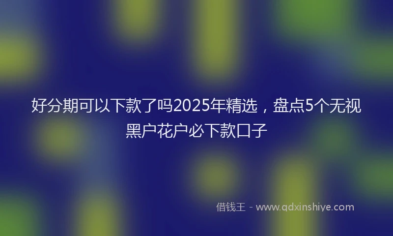 好分期可以下款了吗2025年精选，盘点5个无视黑户花户必下款口子