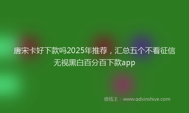 唐宋卡好下款吗2025年推荐，汇总五个不看征信无视黑白百分百下款app