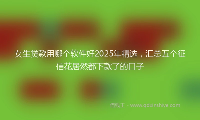 女生贷款用哪个软件好2025年精选，汇总五个征信花居然都下款了的口子