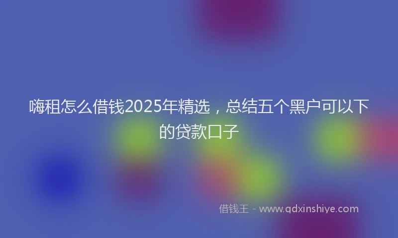 嗨租怎么借钱2025年精选，总结五个黑户可以下的贷款口子