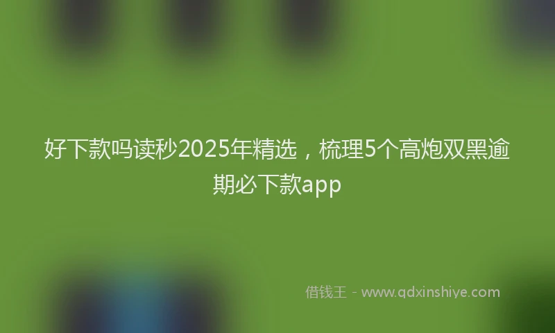 好下款吗读秒2025年精选，梳理5个高炮双黑逾期必下款app