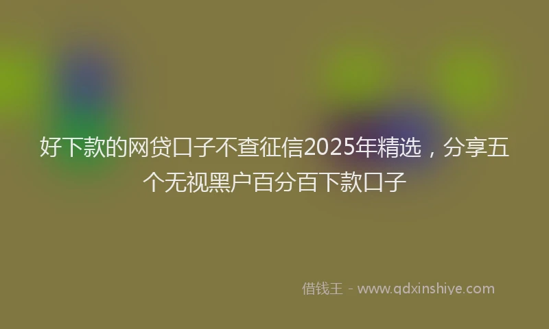 好下款的网贷口子不查征信2025年精选，分享五个无视黑户百分百下款口子