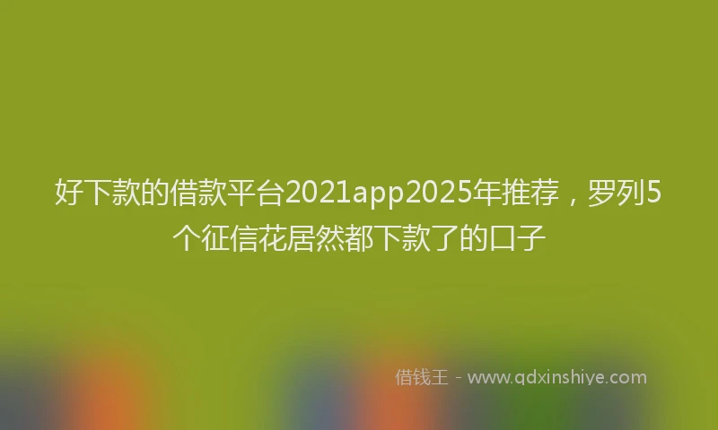 好下款的借款平台2021app2025年推荐，罗列5个征信花居然都下款了的口子