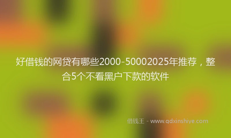 好借钱的网贷有哪些2000-50002025年推荐，整合5个不看黑户下款的软件