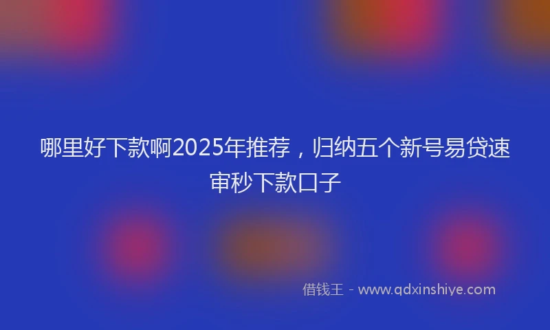 哪里好下款啊2025年推荐，归纳五个新号易贷速审秒下款口子