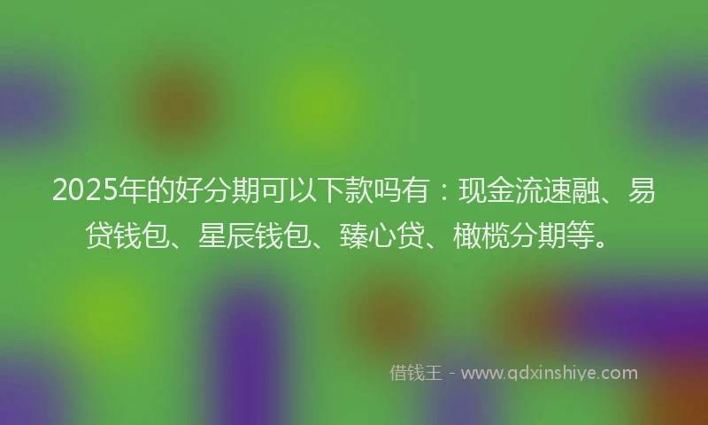 2025年的好分期可以下款吗有：现金流速融、易贷钱包、星辰钱包、臻心贷、橄榄分期等。