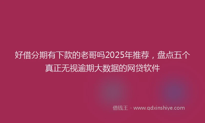 好借分期有下款的老哥吗2025年推荐，盘点五个真正无视逾期大数据的网贷软件
