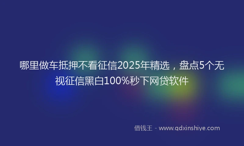哪里做车抵押不看征信2025年精选，盘点5个无视征信黑白100%秒下网贷软件