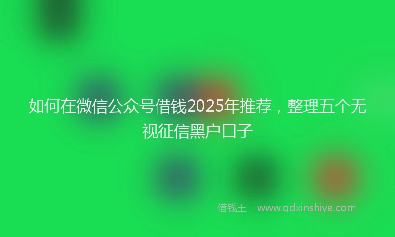 如何在微信公众号借钱2025年推荐，整理五个无视征信黑户口子