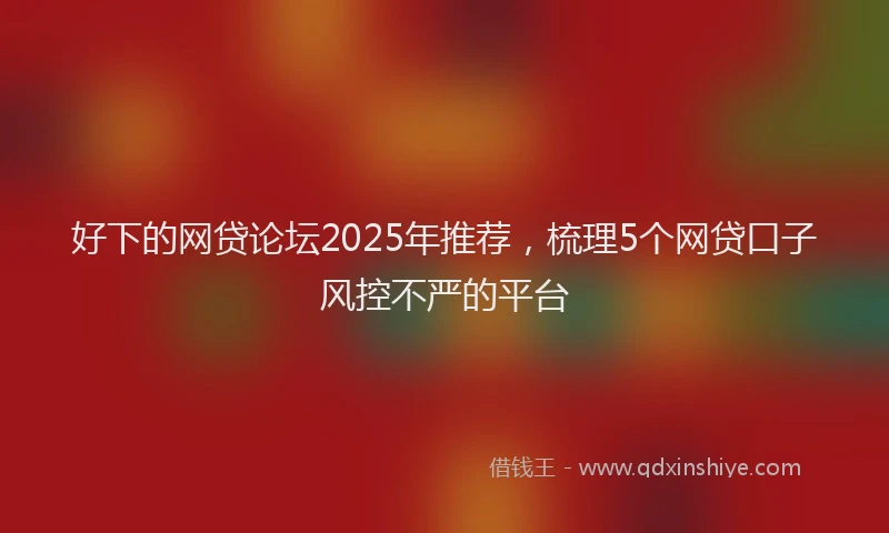 好下的网贷论坛2025年推荐，梳理5个网贷口子风控不严的平台