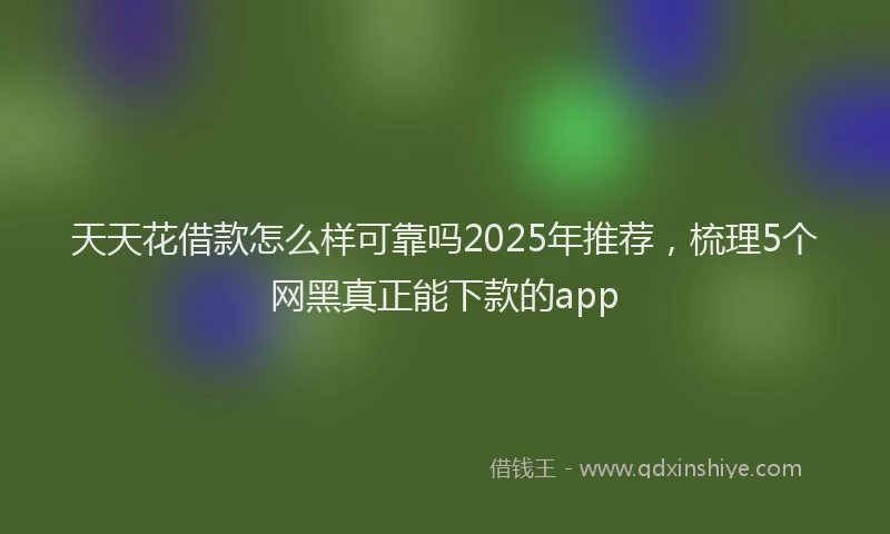天天花借款怎么样可靠吗2025年推荐，梳理5个网黑真正能下款的app