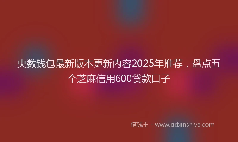 央数钱包最新版本更新内容2025年推荐，盘点五个芝麻信用600贷款口子