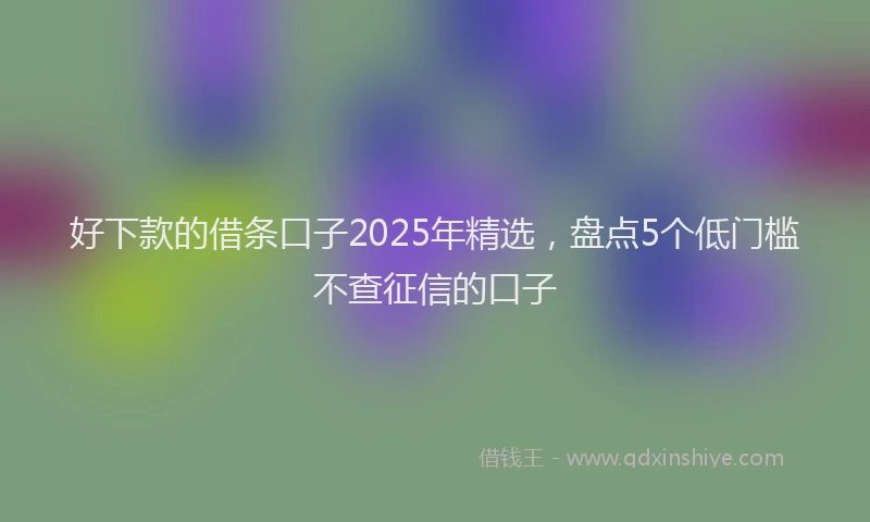 好下款的借条口子2025年精选，盘点5个低门槛不查征信的口子