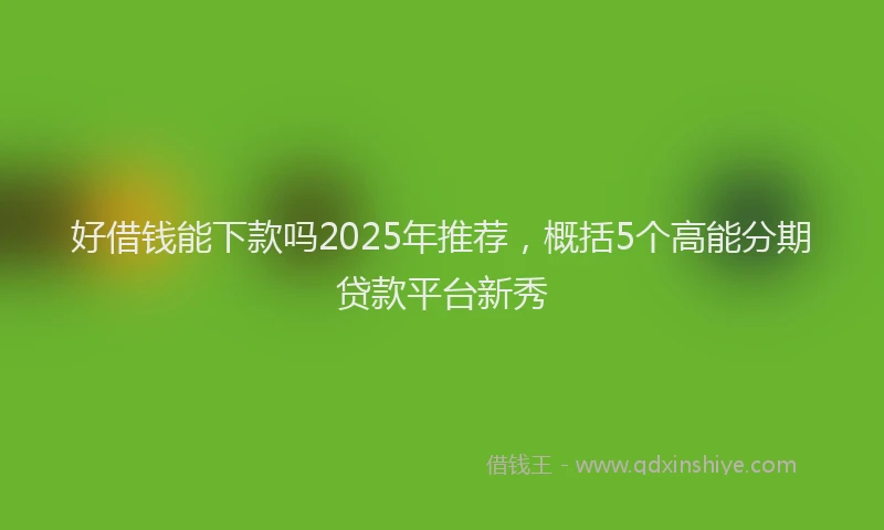 好借钱能下款吗2025年推荐，概括5个高能分期贷款平台新秀
