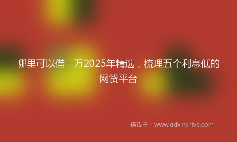 哪里可以借一万2025年精选，梳理五个利息低的网贷平台