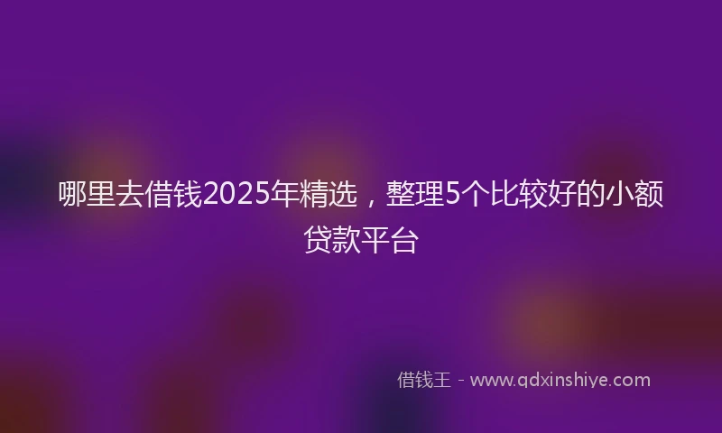 哪里去借钱2025年精选，整理5个比较好的小额贷款平台