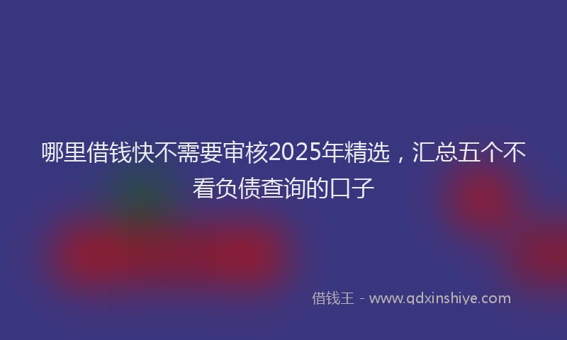 哪里借钱快不需要审核2025年精选，汇总五个不看负债查询的口子