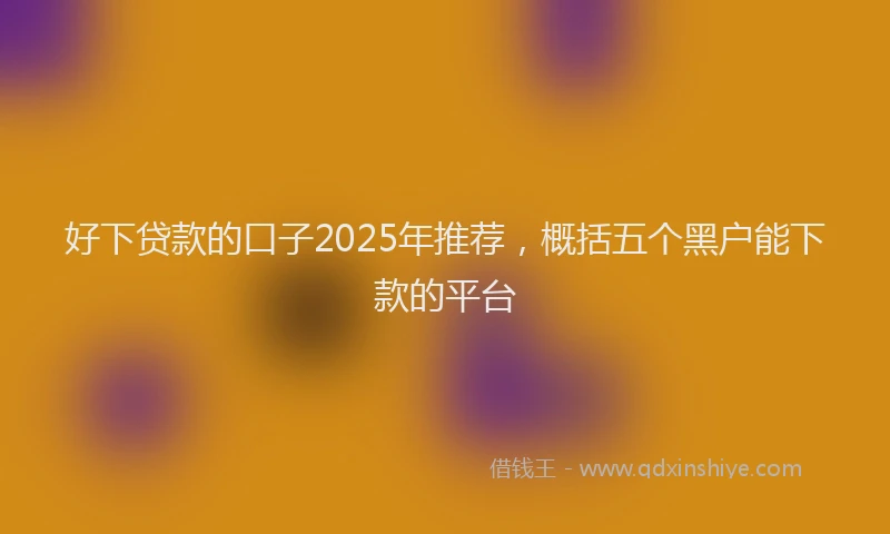 好下贷款的口子2025年推荐，概括五个黑户能下款的平台