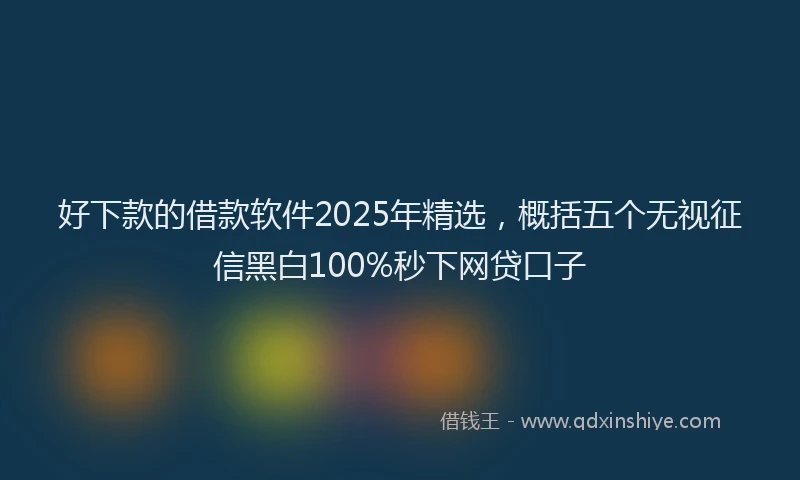 好下款的借款软件2025年精选，概括五个无视征信黑白100%秒下网贷口子