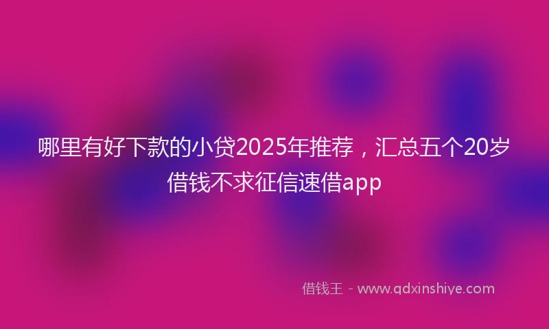 哪里有好下款的小贷2025年推荐，汇总五个20岁借钱不求征信速借app
