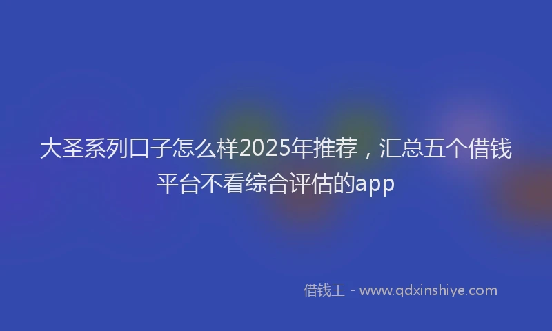 大圣系列口子怎么样2025年推荐，汇总五个借钱平台不看综合评估的app