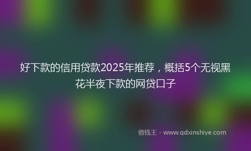 好下款的信用贷款2025年推荐，概括5个无视黑花半夜下款的网贷口子