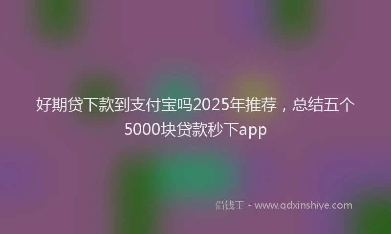 好期贷下款到支付宝吗2025年推荐，总结五个5000块贷款秒下app