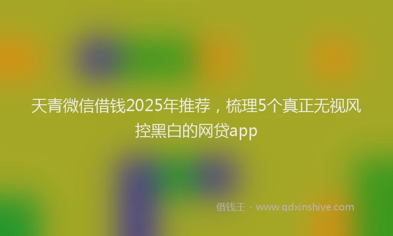 天青微信借钱2025年推荐，梳理5个真正无视风控黑白的网贷app