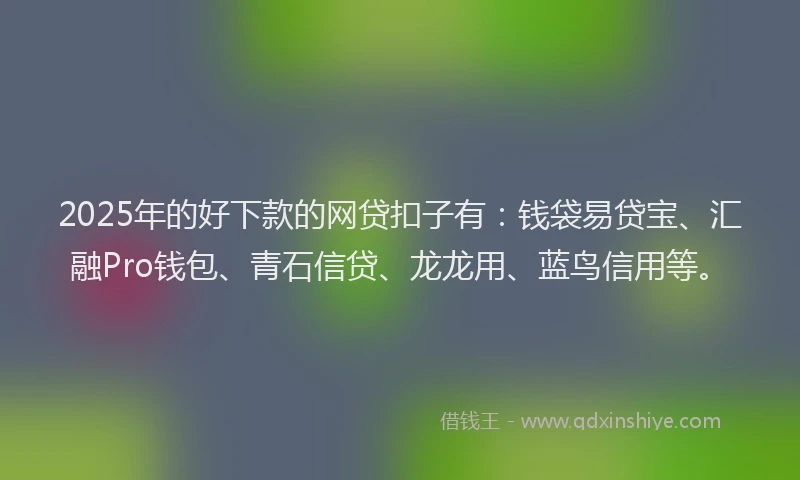 2025年的好下款的网贷扣子有：钱袋易贷宝、汇融Pro钱包、青石信贷、龙龙用、蓝鸟信用等。