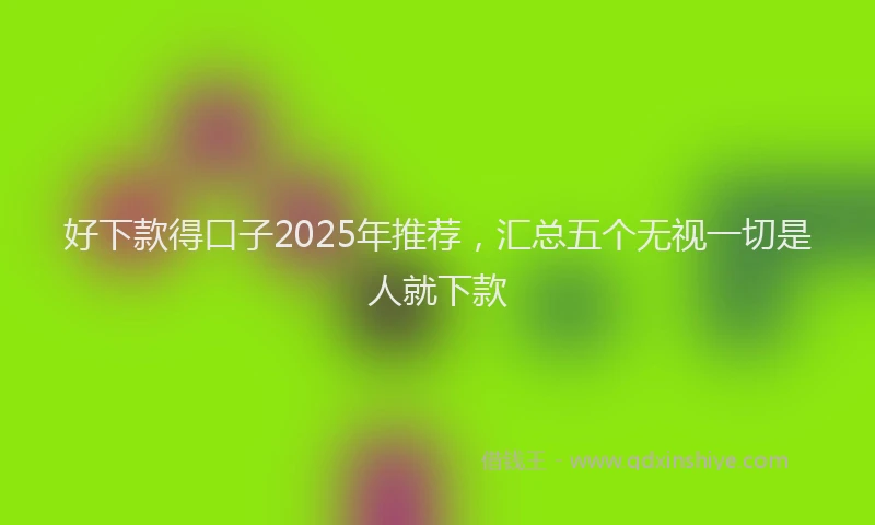 好下款得口子2025年推荐，汇总五个无视一切是人就下款