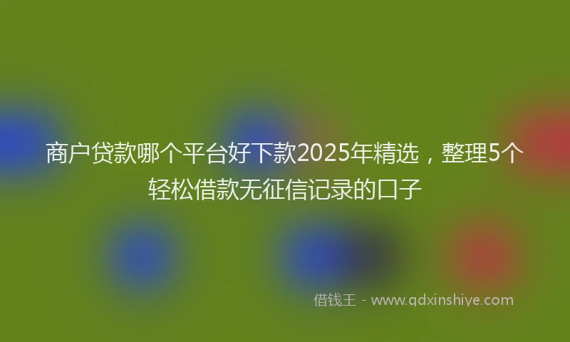 商户贷款哪个平台好下款2025年精选，整理5个轻松借款无征信记录的口子