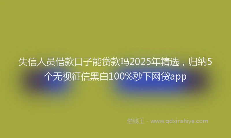 失信人员借款口子能贷款吗2025年精选，归纳5个无视征信黑白100%秒下网贷app
