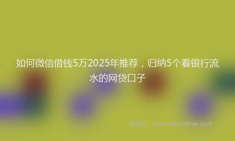 如何微信借钱5万2025年推荐，归纳5个看银行流水的网贷口子