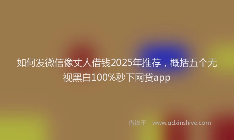 如何发微信像丈人借钱2025年推荐，概括五个无视黑白100%秒下网贷app