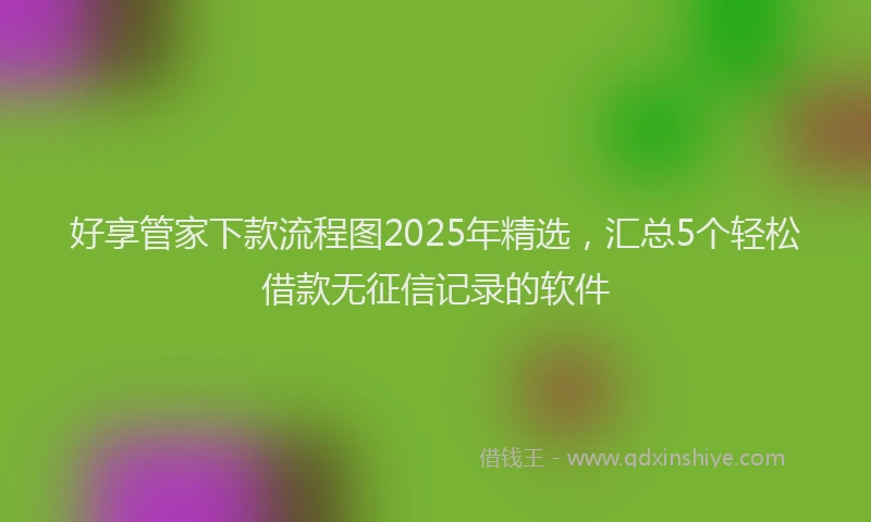 好享管家下款流程图2025年精选，汇总5个轻松借款无征信记录的软件