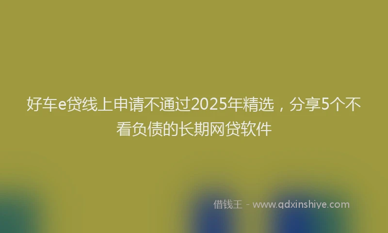好车e贷线上申请不通过2025年精选，分享5个不看负债的长期网贷软件
