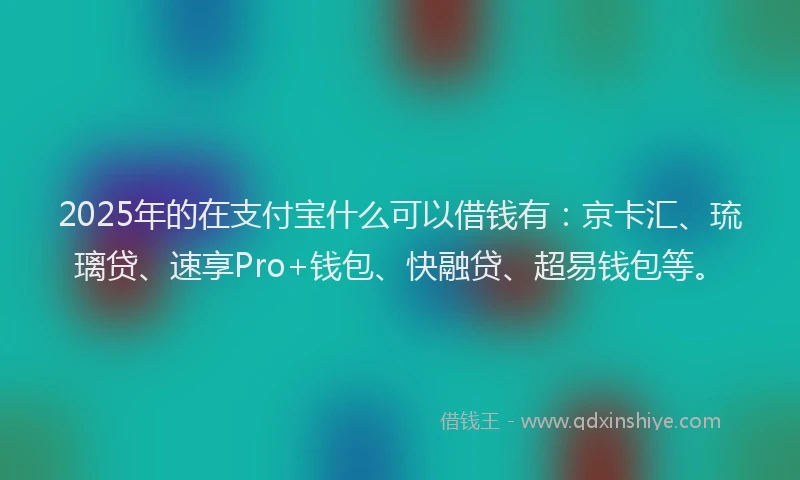 2025年的在支付宝什么可以借钱有：京卡汇、琉璃贷、速享Pro+钱包、快融贷、超易钱包等。